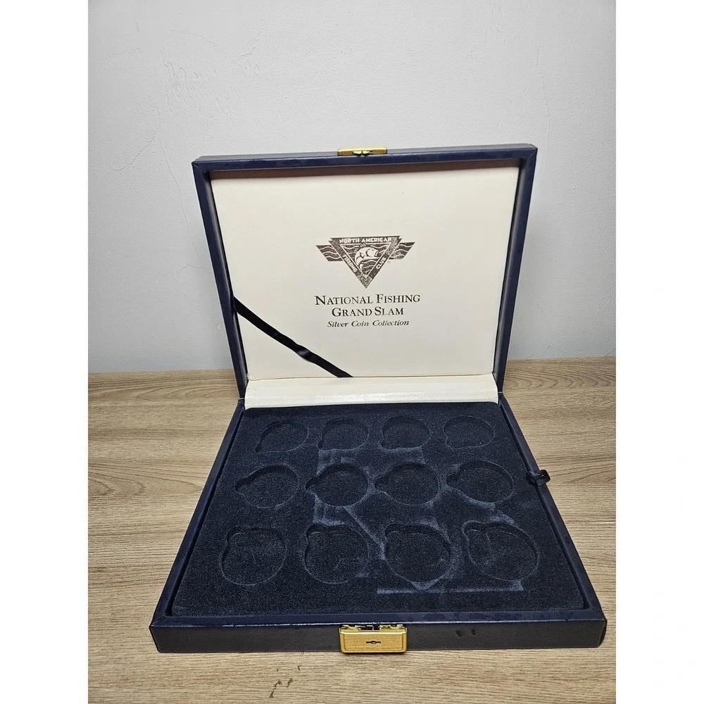 National Fishing Grand Slam Silver Coin Collection Display Storage Box Case...